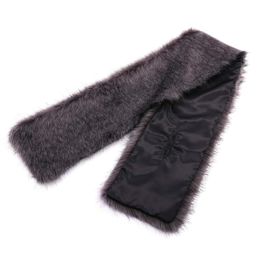 8348 Women Long Faux Fur Shawl Bridal Stole Cover Up Winter Soft - Picture 5 of 5
